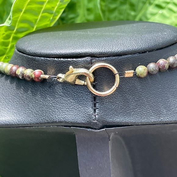 Rainforest Rhyolite Handmade Statement Necklace - Picture 6 of 6